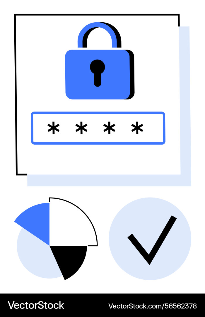 Password security with lock icon obscured vector image