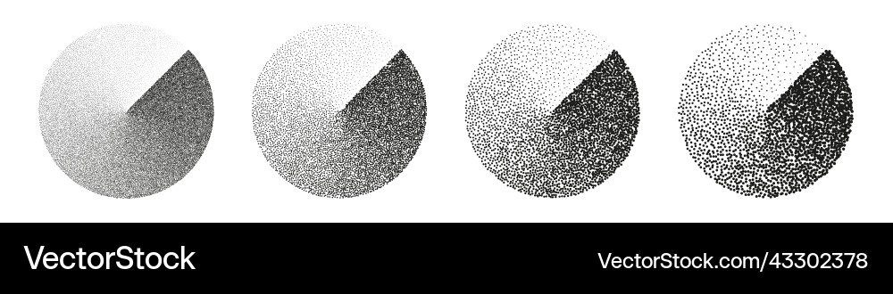 Round shaped dotted objects stipple elements Round shaped dotted objects stipple elements vector image