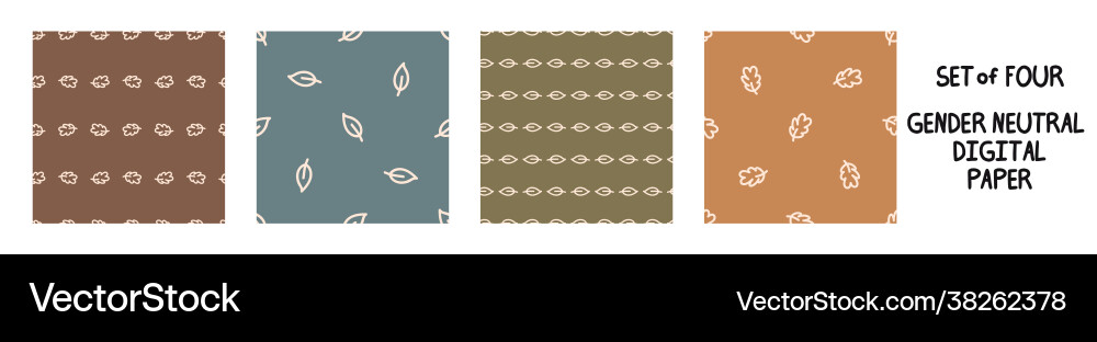 Seamless background leaf set 5 patterns Seamless background leaf set 5 patterns Vector Image