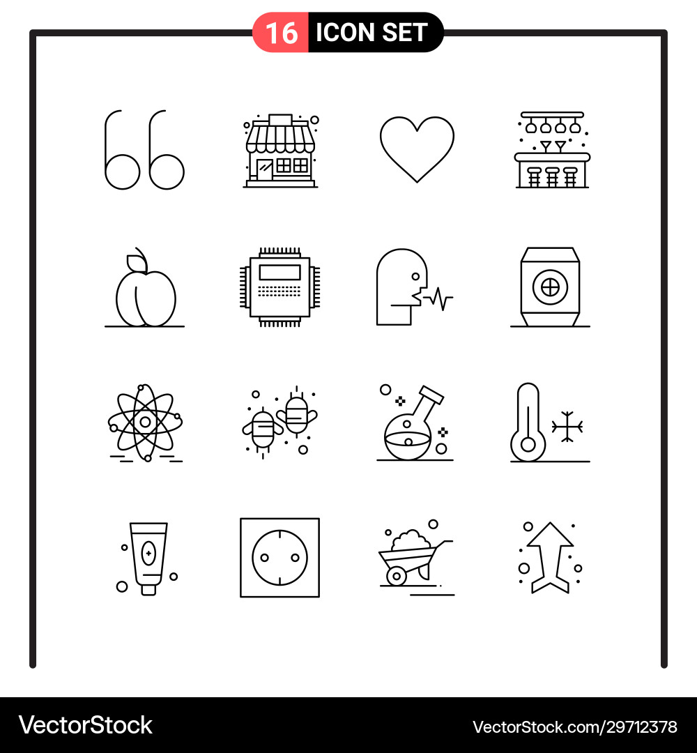 Set 16 line style icons for web and mobile Vector Image