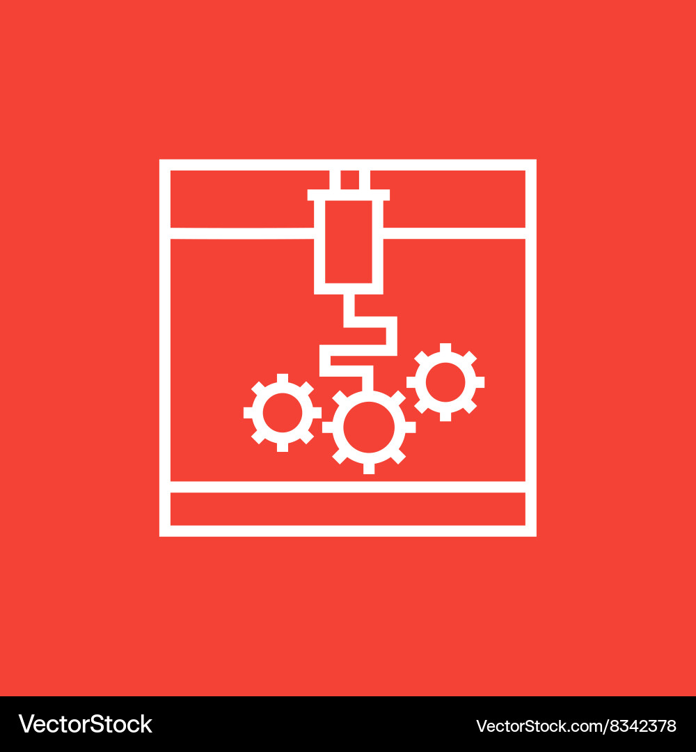 Tree d printing line icon Vector Image