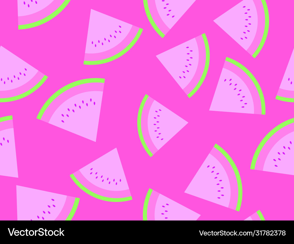Watermelon seamless pattern triangular slices vector image