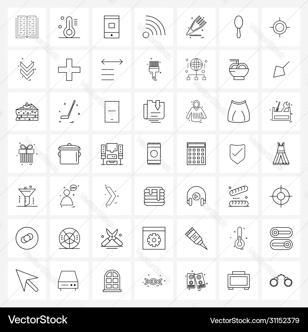 49 universal line icons for web and mobile mirror Vector Image