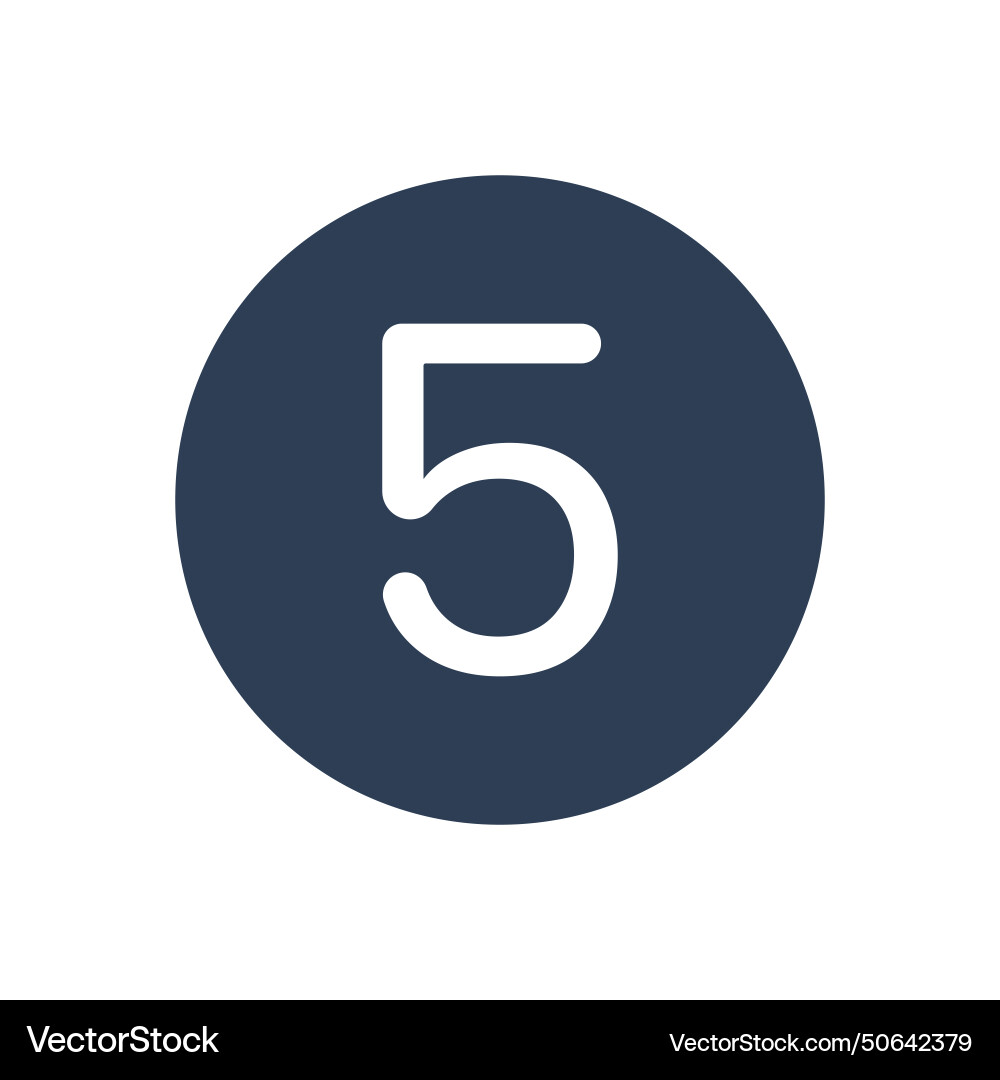 5 icon numeric number inside circle two vector image
