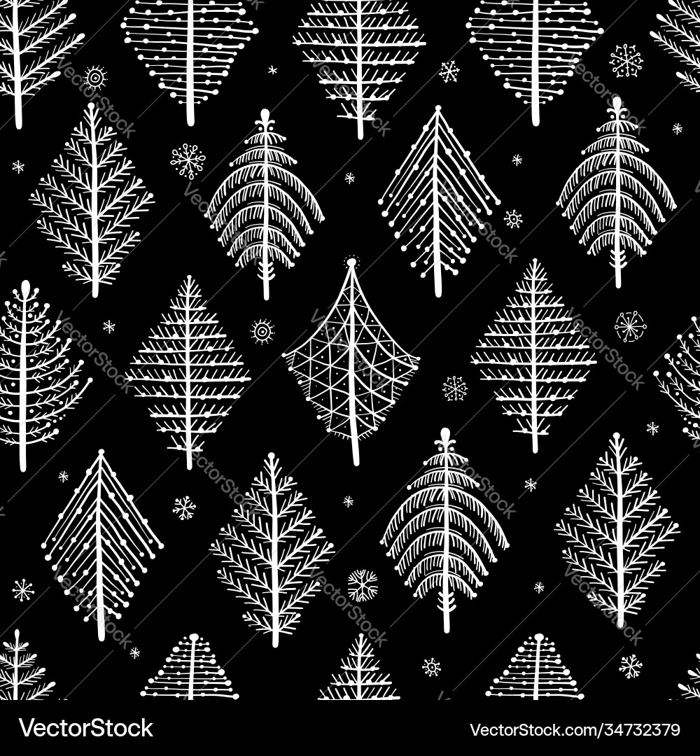 Abstract geometric trees seamless pattern Abstract geometric trees seamless pattern Vector Image