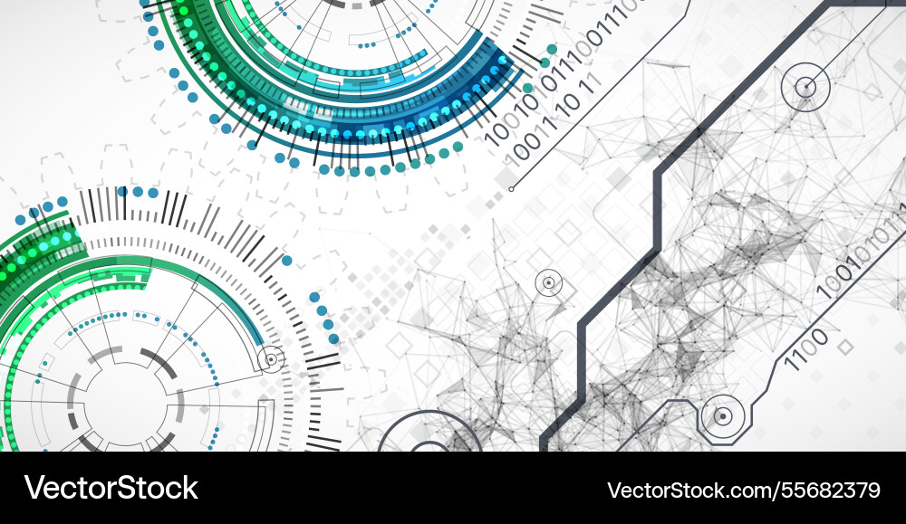 Abstraction on the theme of tech circles Abstraction on the theme of tech circles vector image