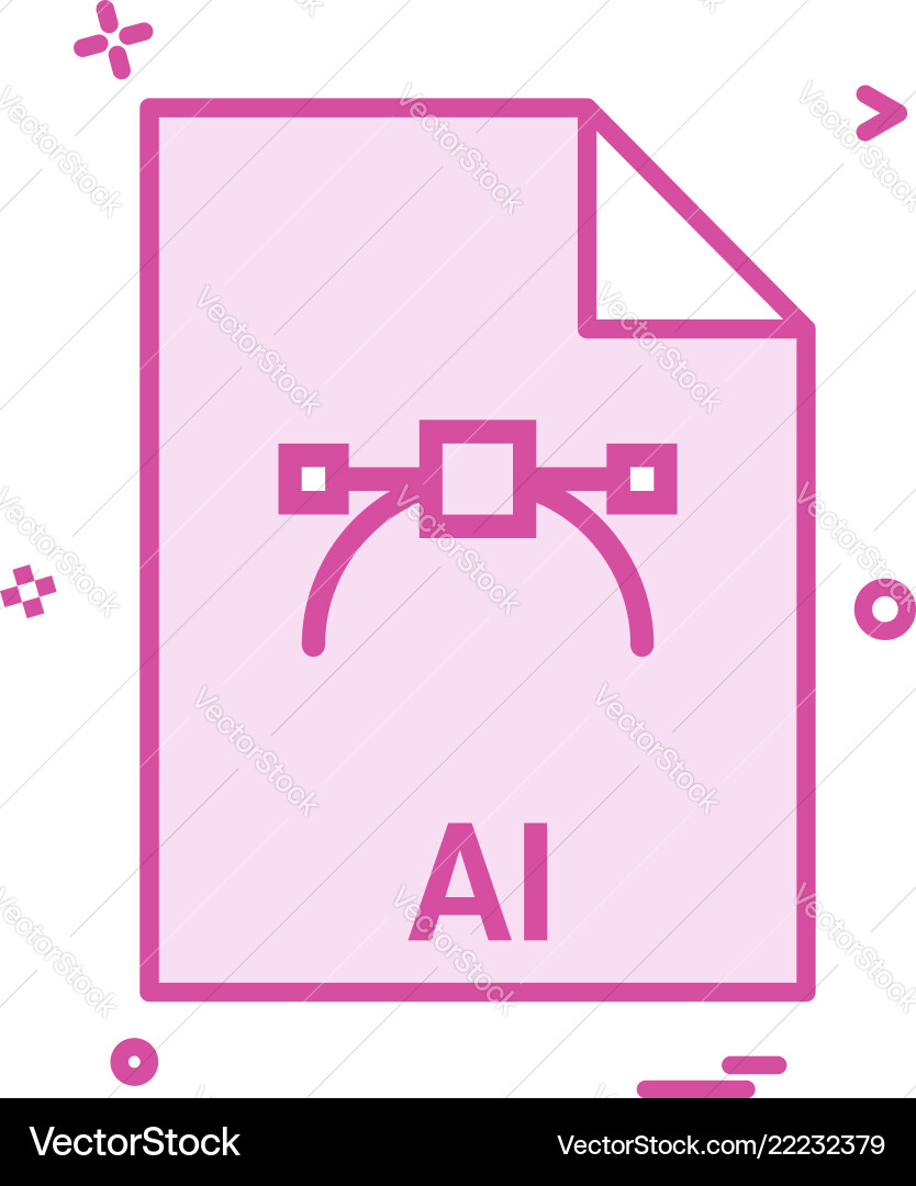 Ai file extension format icon design Ai file extension format icon design vector image