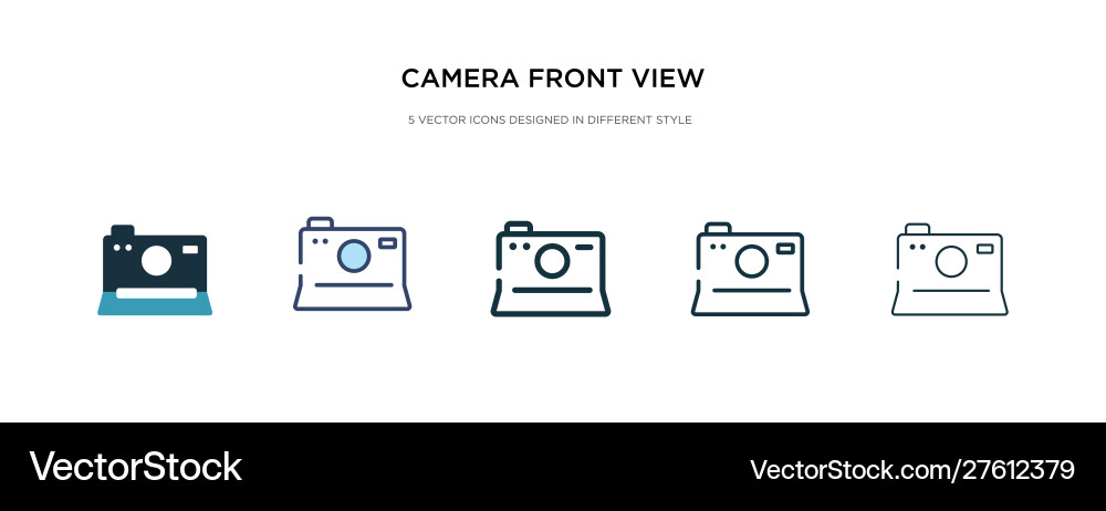 Camera front view icon in different style two Camera front view icon in different style two vector image