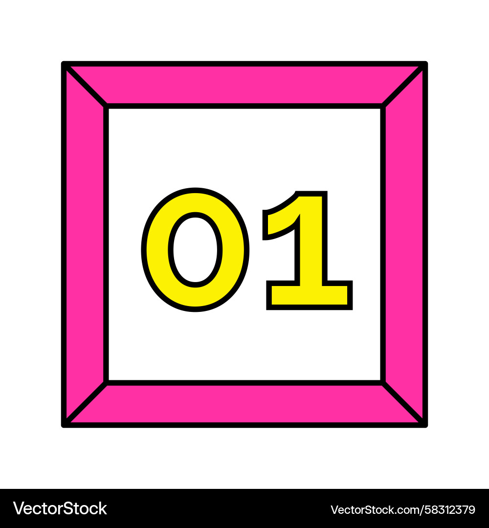 Elegant Frame with 01 Text Vector Image