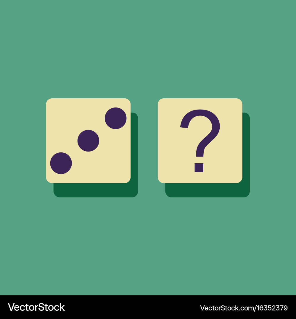 Flat icon design collection dice and question Vector Image