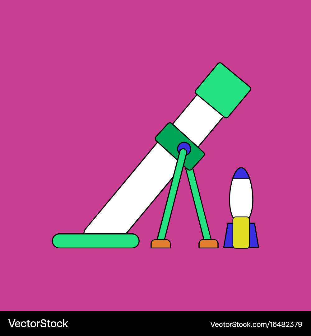 Flat icon design collection mortar and shell Vector Image