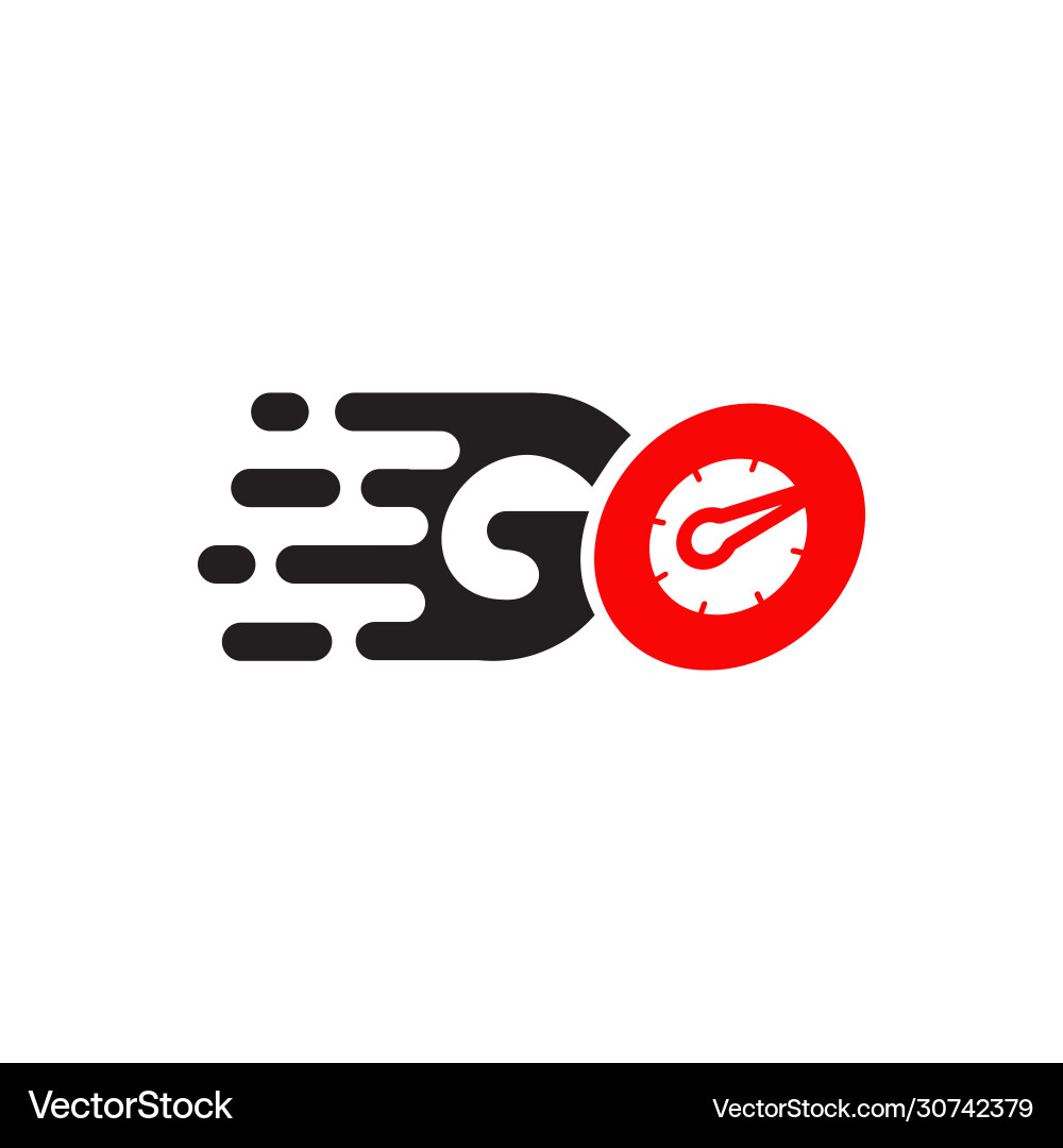 Go text speed icon logo design template Vector Image