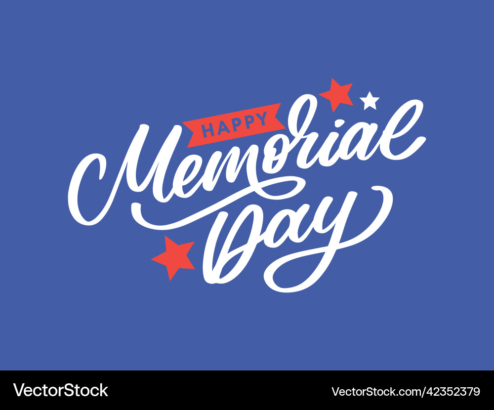 Happy memorial day - stars and stripes letter Happy memorial day - stars and stripes letter vector image