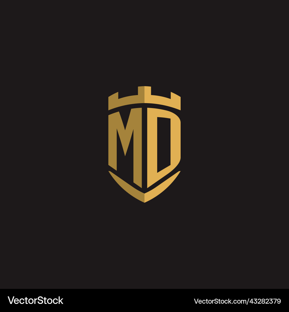 Initials md logo monogram with shield style design Vector Image