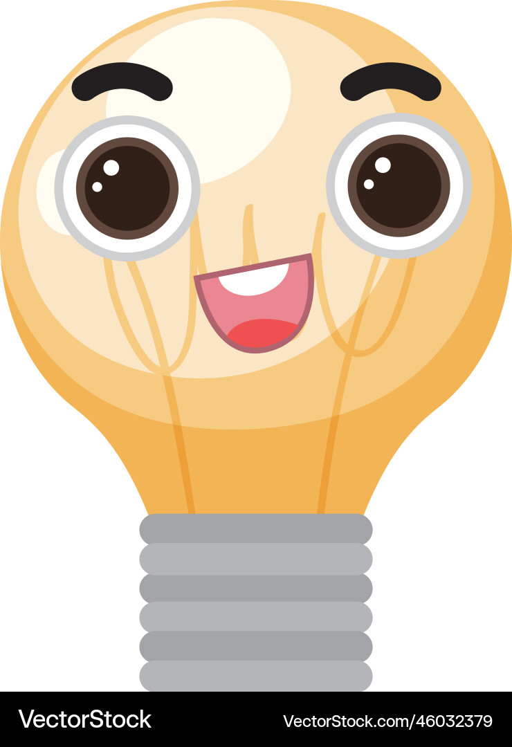Light bulb with face expression Vector Image