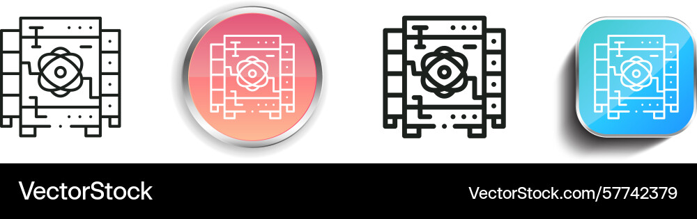 Quantum icon thin linear regular and button style Quantum icon thin linear regular and button style vector image