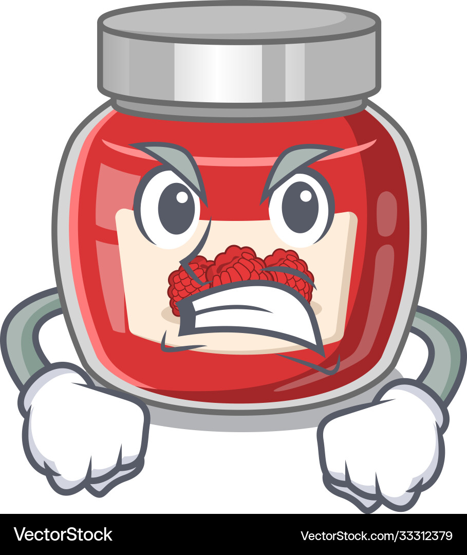 Raspberry jam cartoon character style having Raspberry jam cartoon character style having vector image