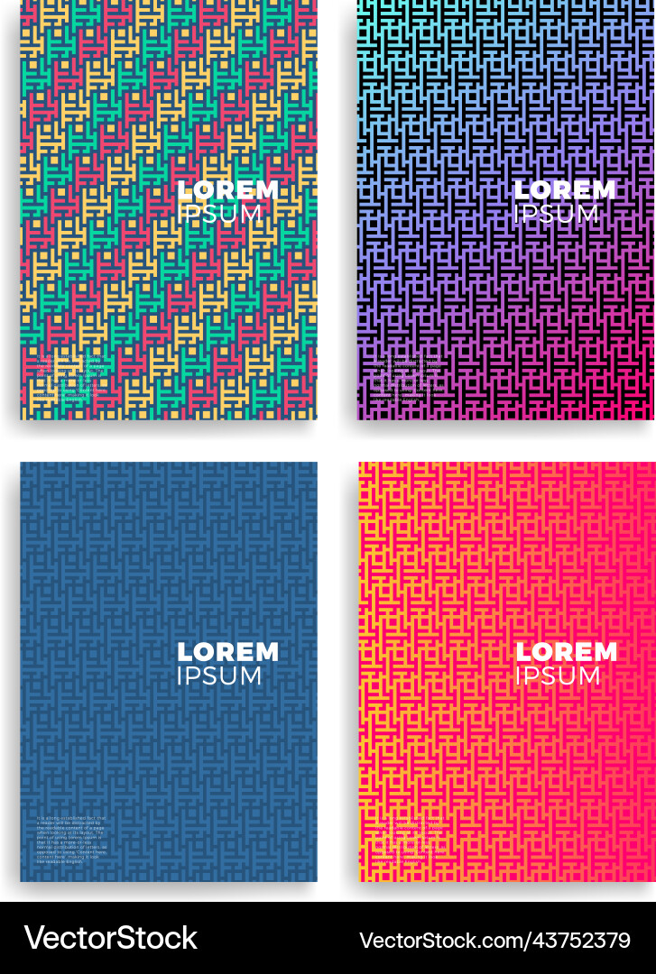 Set of abstract cards with layers overlap vector image