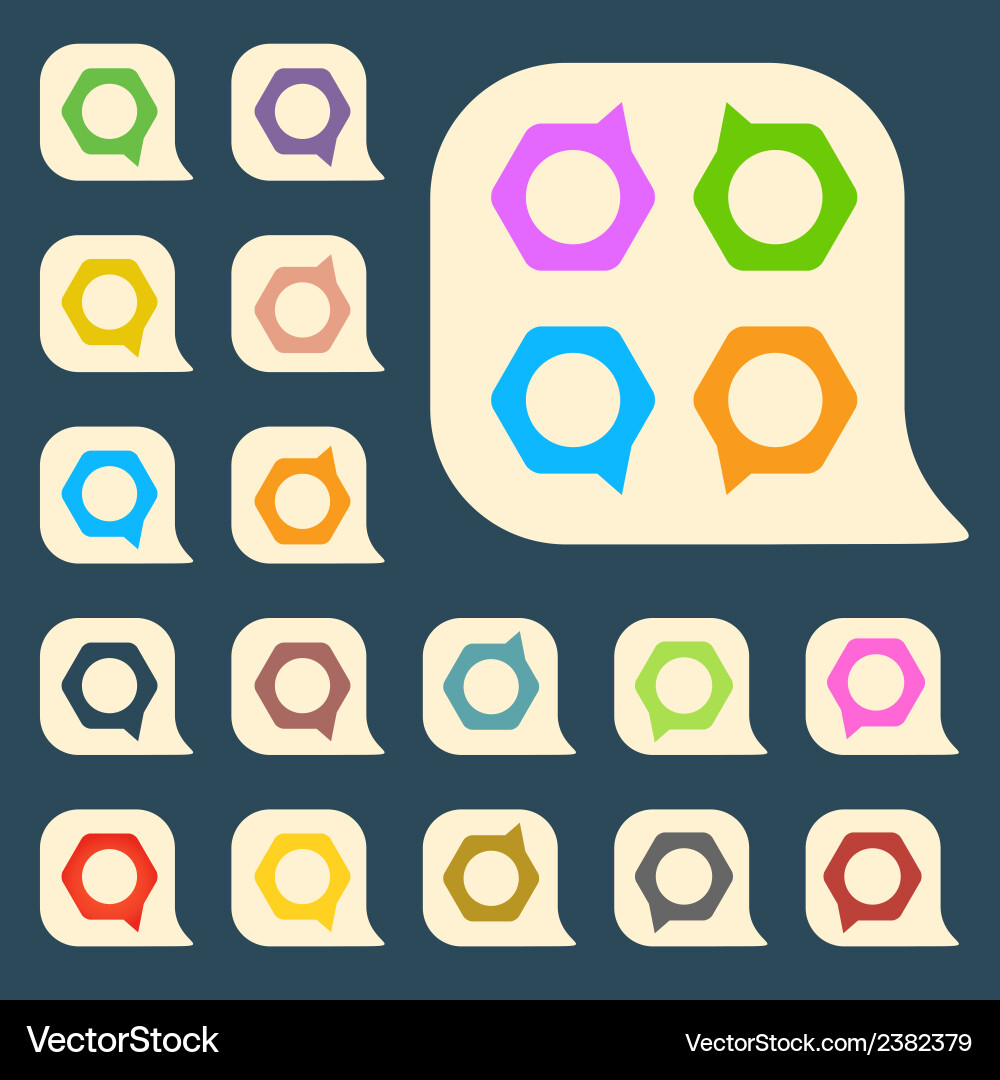 Set of colored icons to indicate the empty space Vector Image