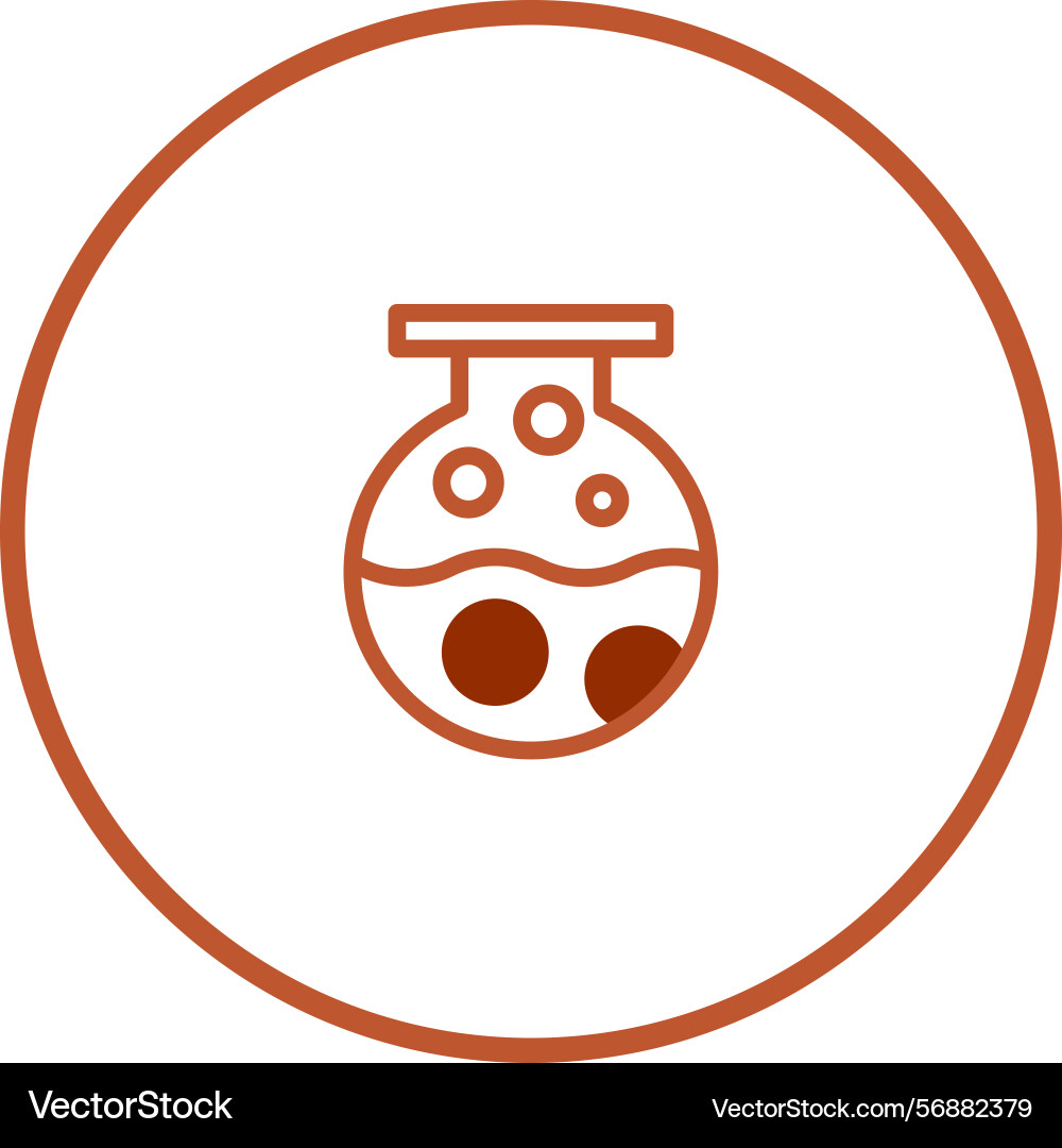Simple icon representing a round bottom flask vector image