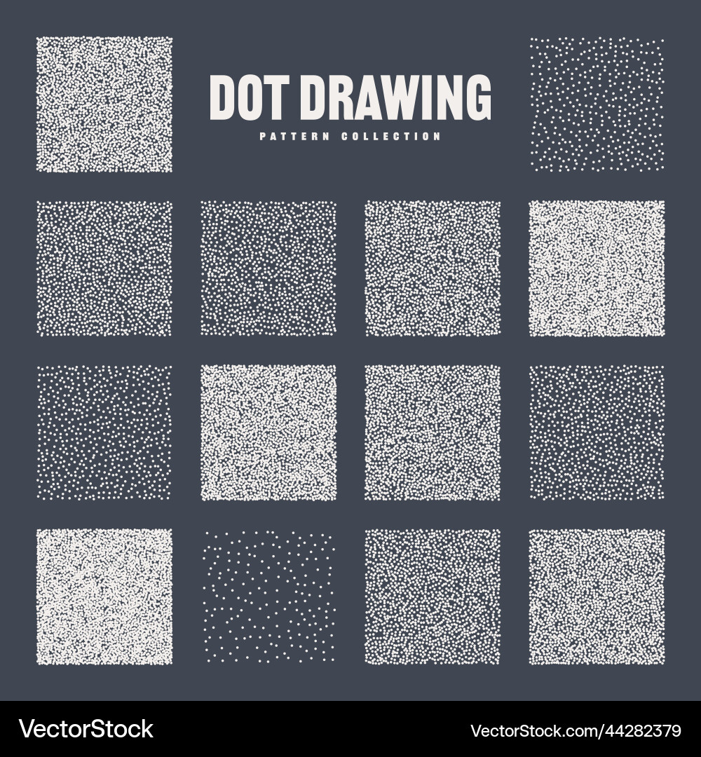 Square shaped dotted objects stipple elements Square shaped dotted objects stipple elements vector image