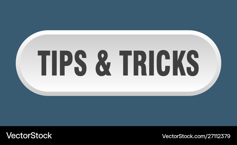 Tips tricks button rounded white Vector Image