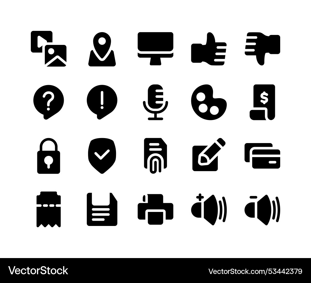 UI Icon Set - Various Symbols vector image