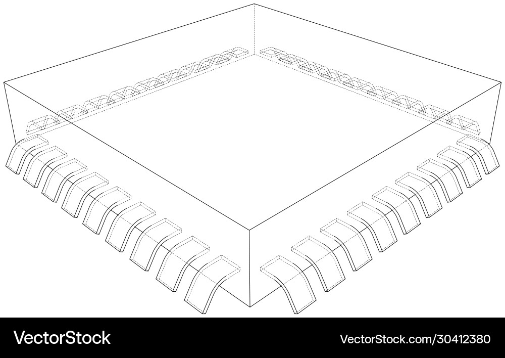 3d microchip rendering vector image