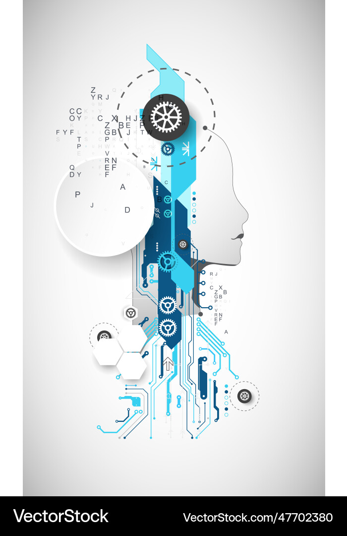 Artificial intelligence technical background Artificial intelligence technical background vector image