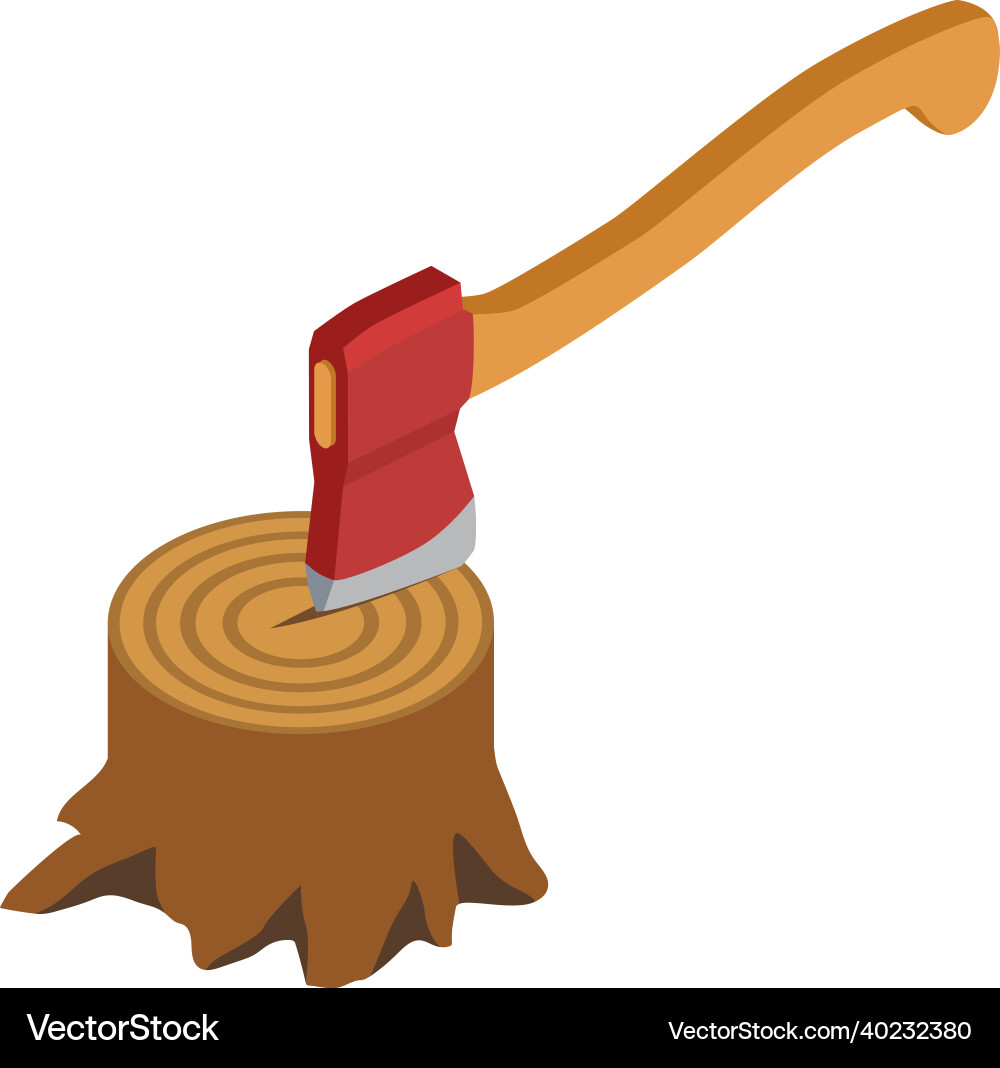 Axe in stub composition Axe in stub composition vector image