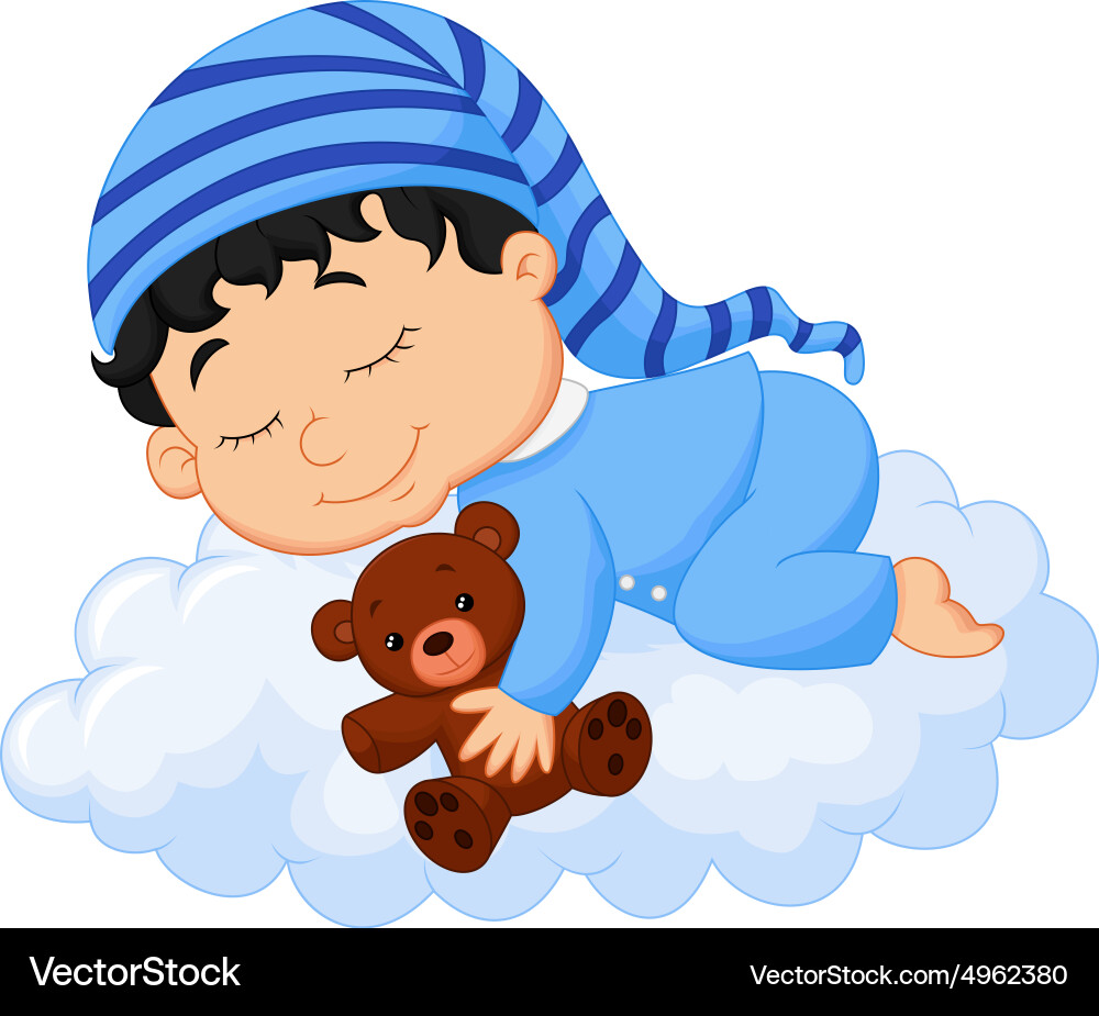 Baby sleeping cloud Royalty Free Vector Image - VectorStock