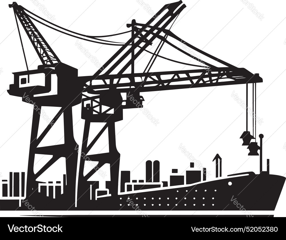 Container terminal icon port crane graphic Vector Image