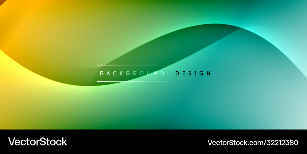 Fluid gradient waves with shadow lines and glowing Vector Image
