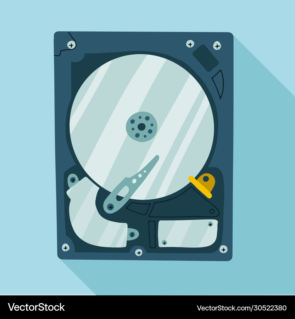 Hard disk internal computer flat Hard disk internal computer flat vector image