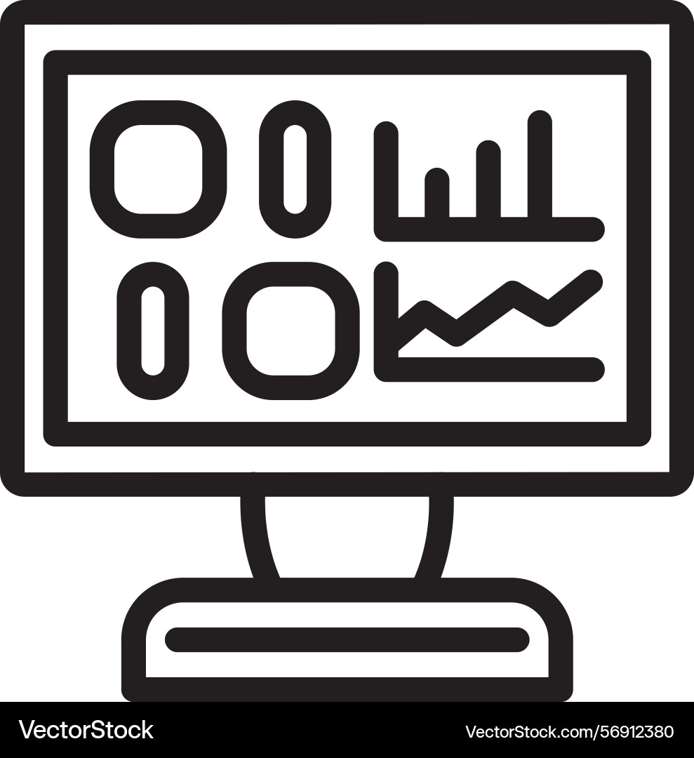 Interactive dashboard linear style icon design vector image