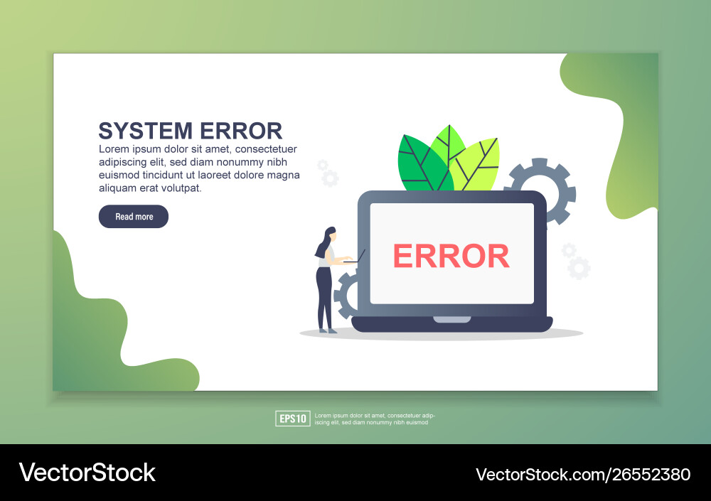 Landing page template system error modern flat Landing page template system error modern flat vector image