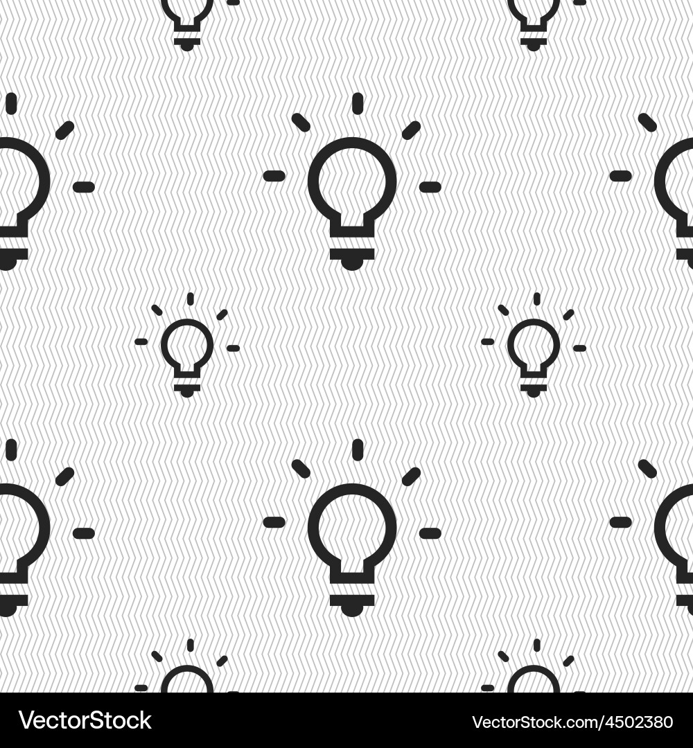 Light lamp idea icon sign seamless pattern vector image