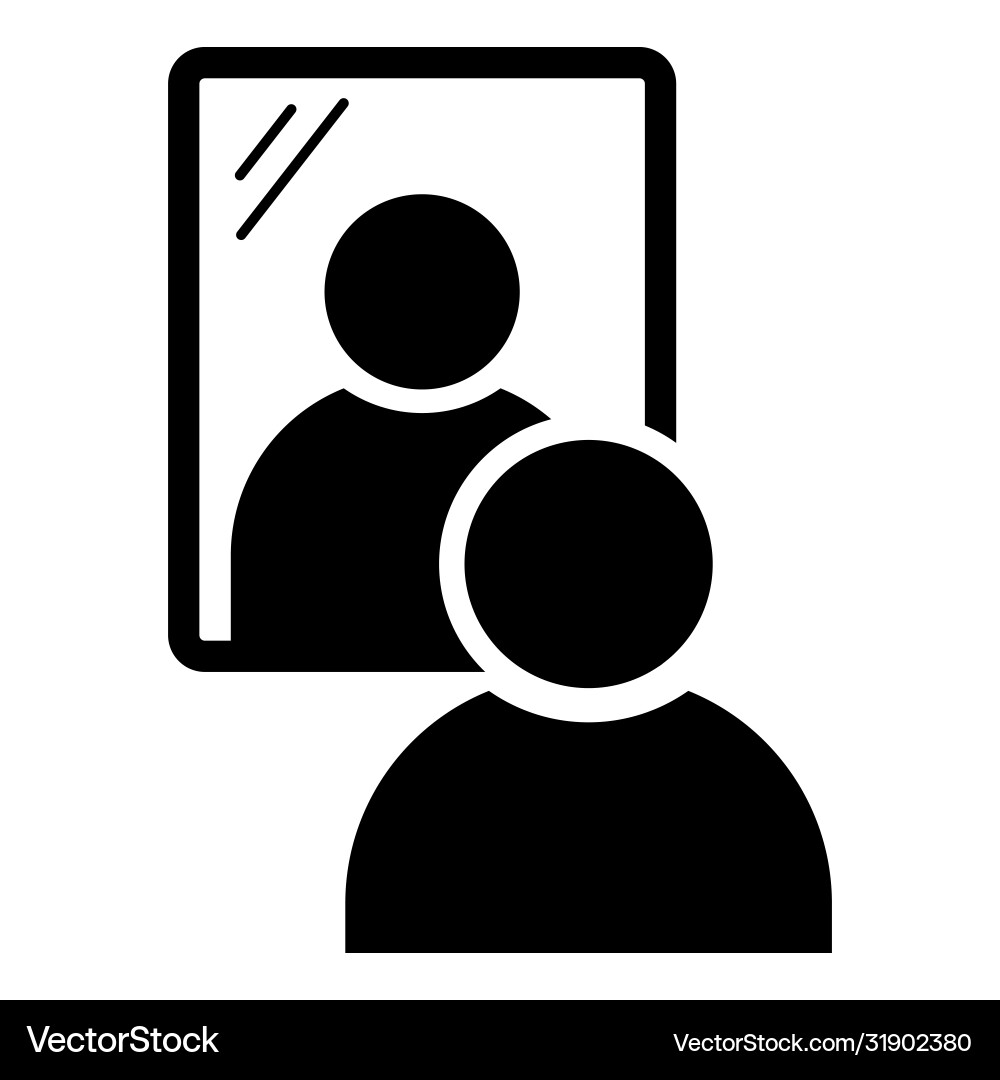Man Looking in Mirror Vector Image