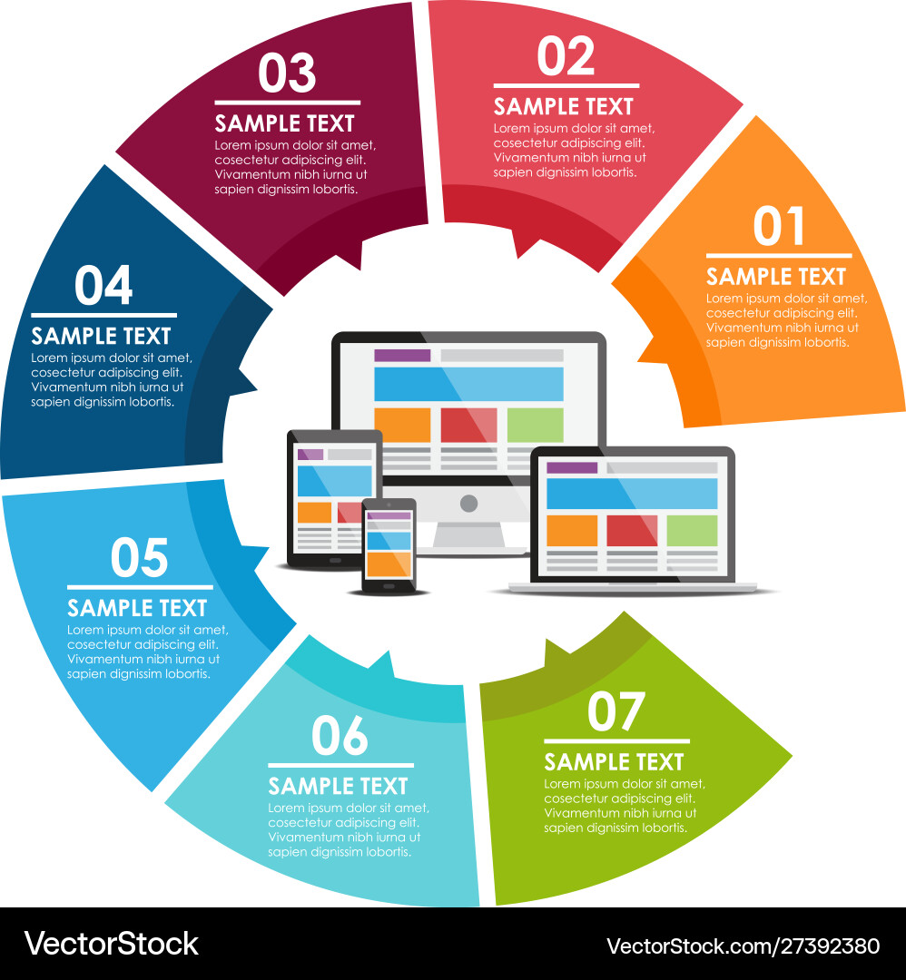 Responsive Web Layout Infographic vector image