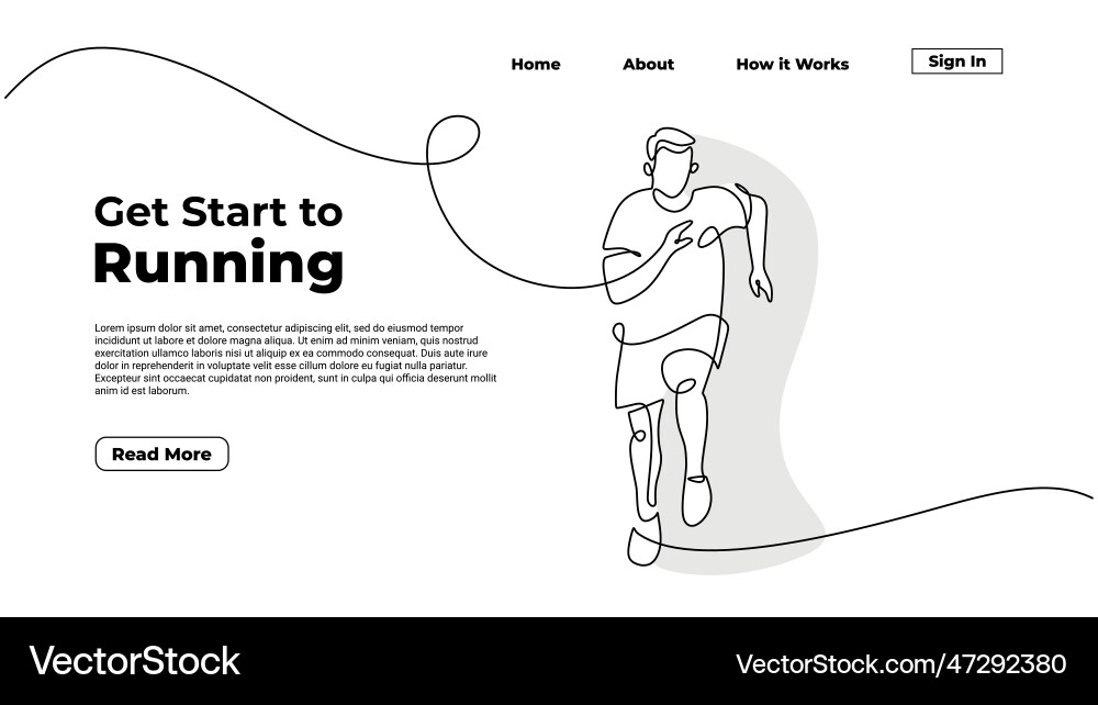 Running time continuous one line drawing a man vector image