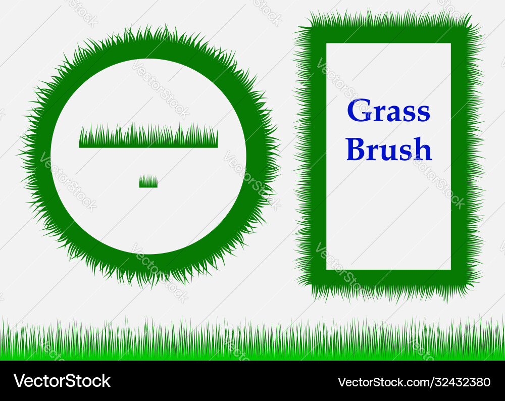 Set flat grass frames and borders abstract Vector Image