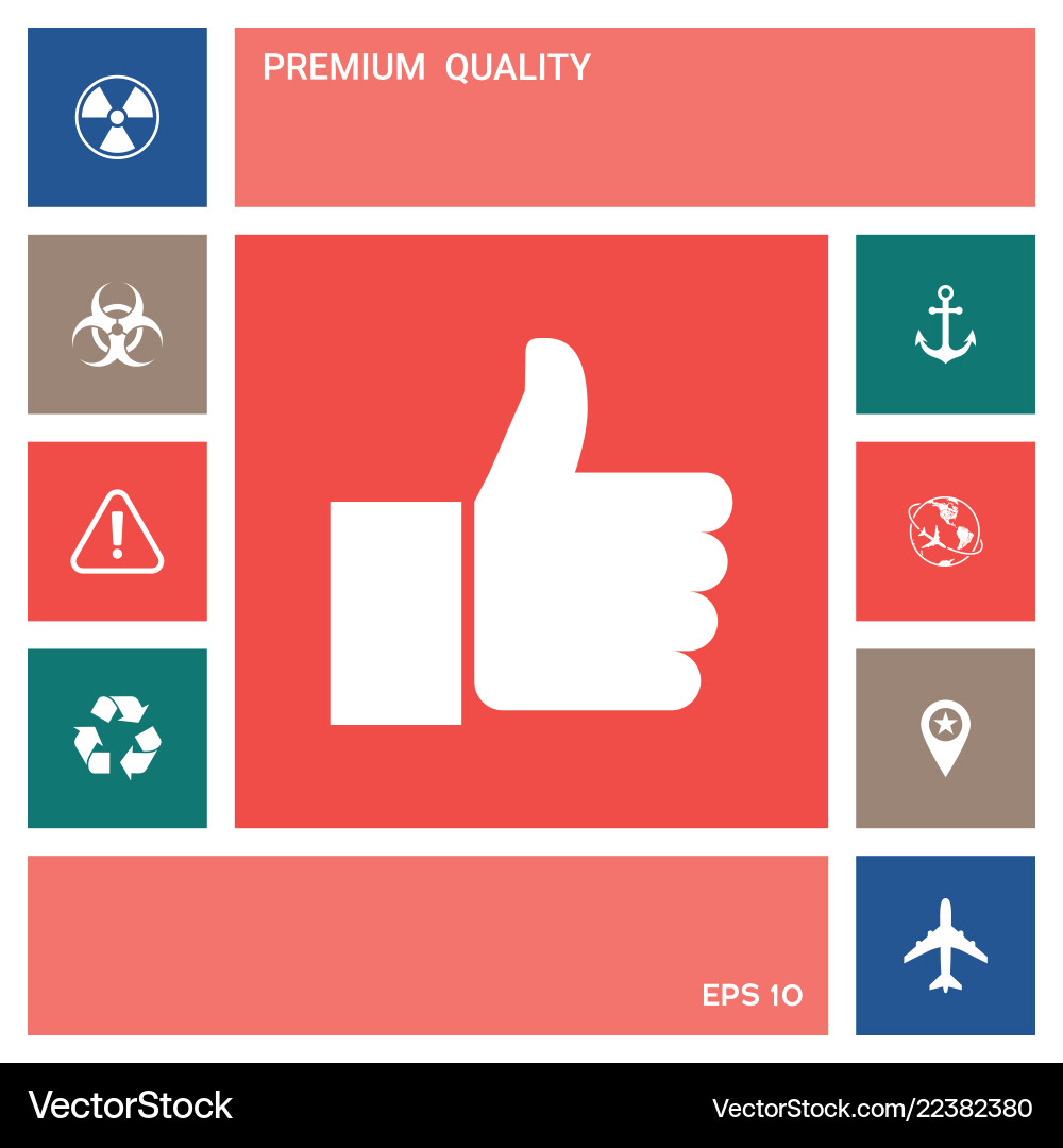 Thumb up gesture elements for your design vector image