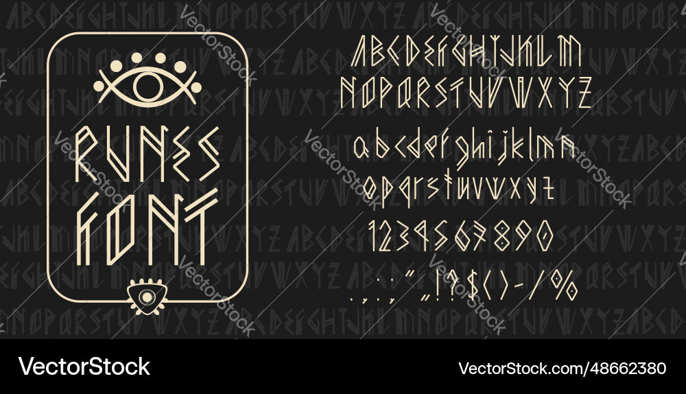 Viking Runic Font - Scandinavian Royalty Free Vector Image