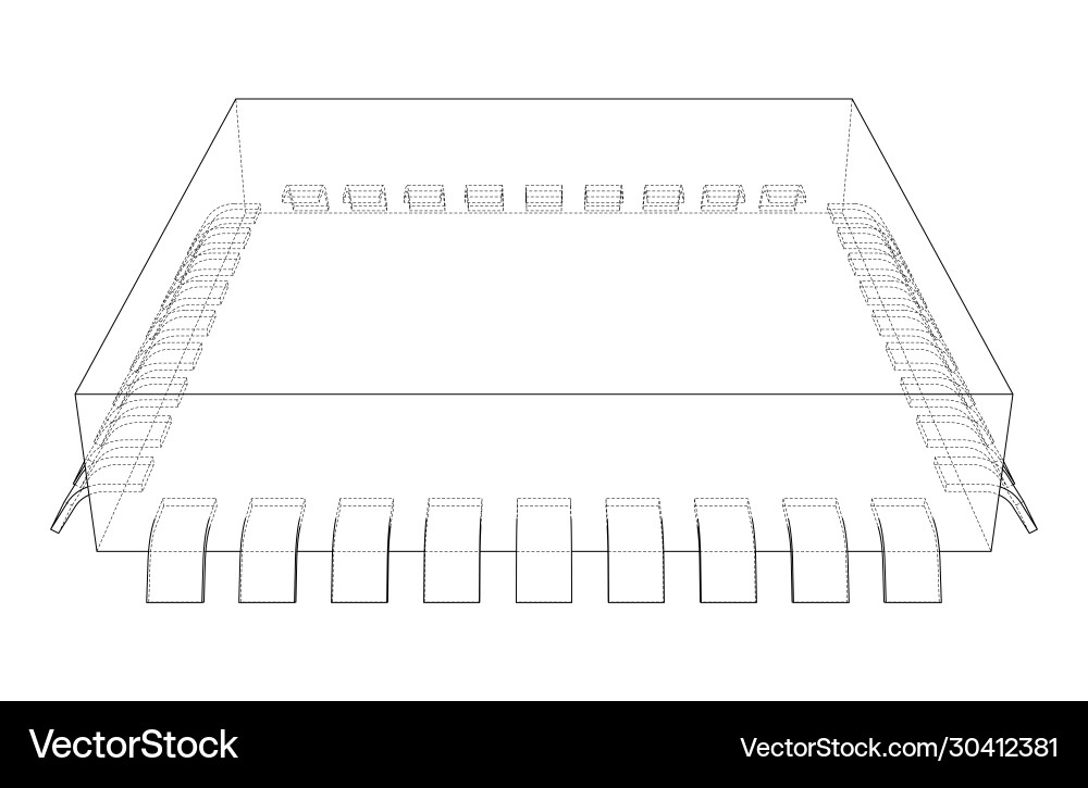 3d microchip rendering 3d microchip rendering Vector Image