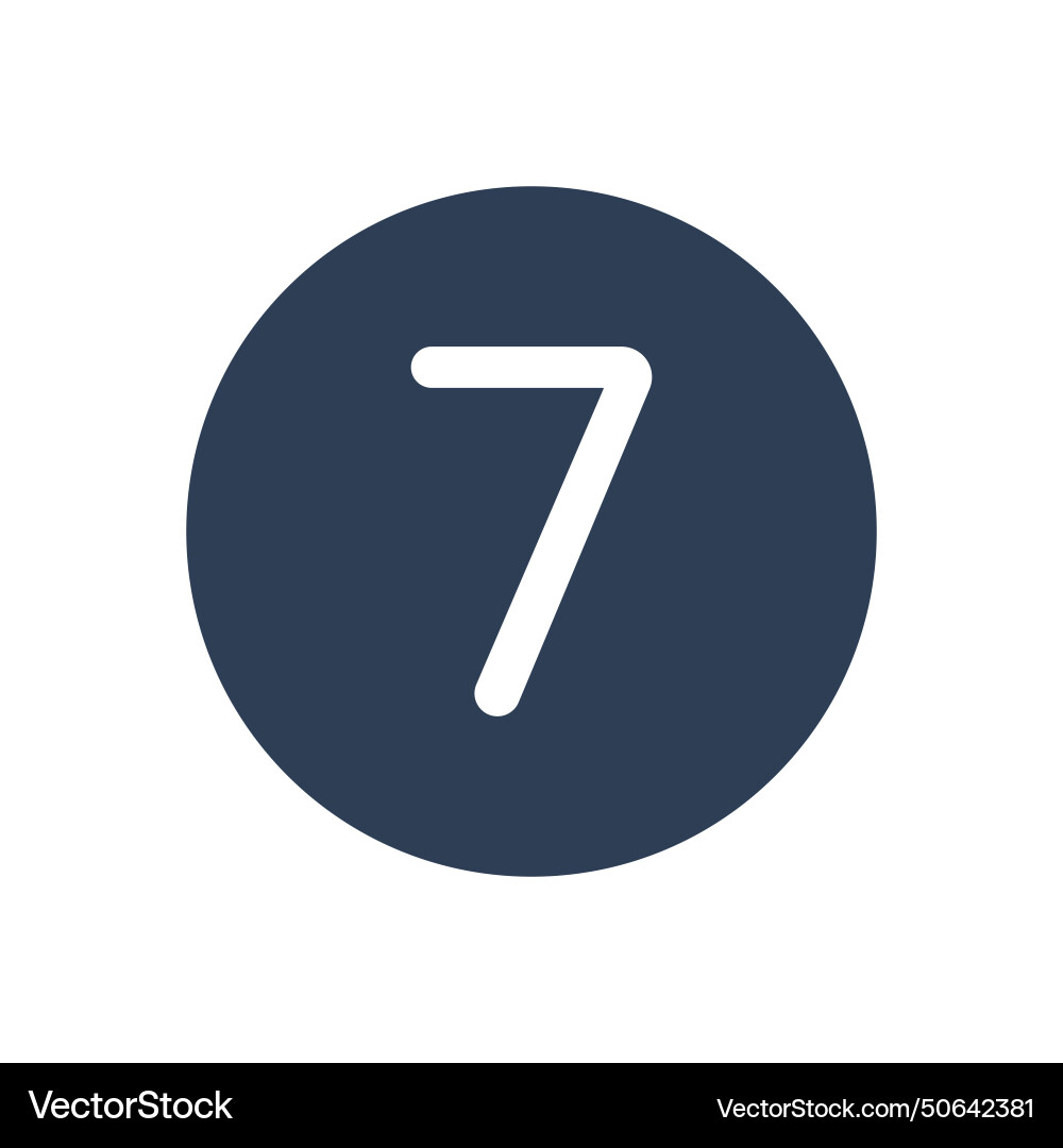 7 icon numeric number inside circle two vector image