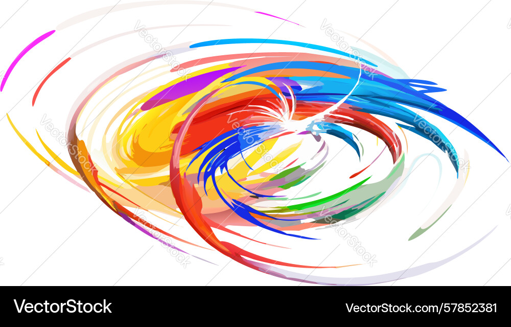 Abstract colorful concentric swirls for dynamic Vector Image