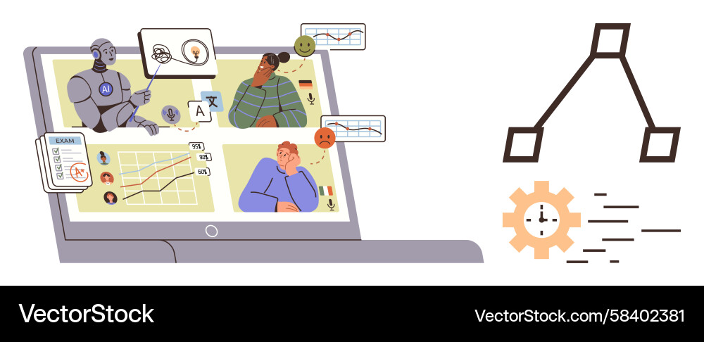 AI Performance Insights & Analytics Vector Image
