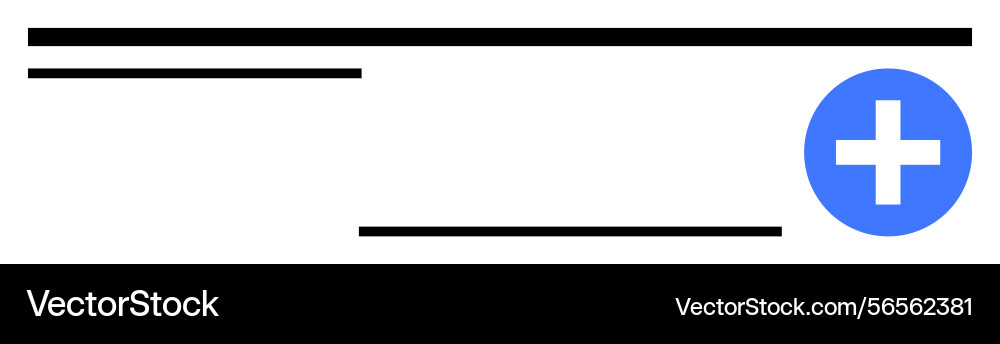 Blue add button next to textual lines representing Vector Image