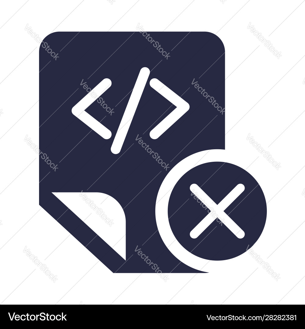 Code-Skript-Datei löschen Symbol Glyph-Symbol Code-Skript-Datei löschen Symbol Glyph-Symbol vektorbild
