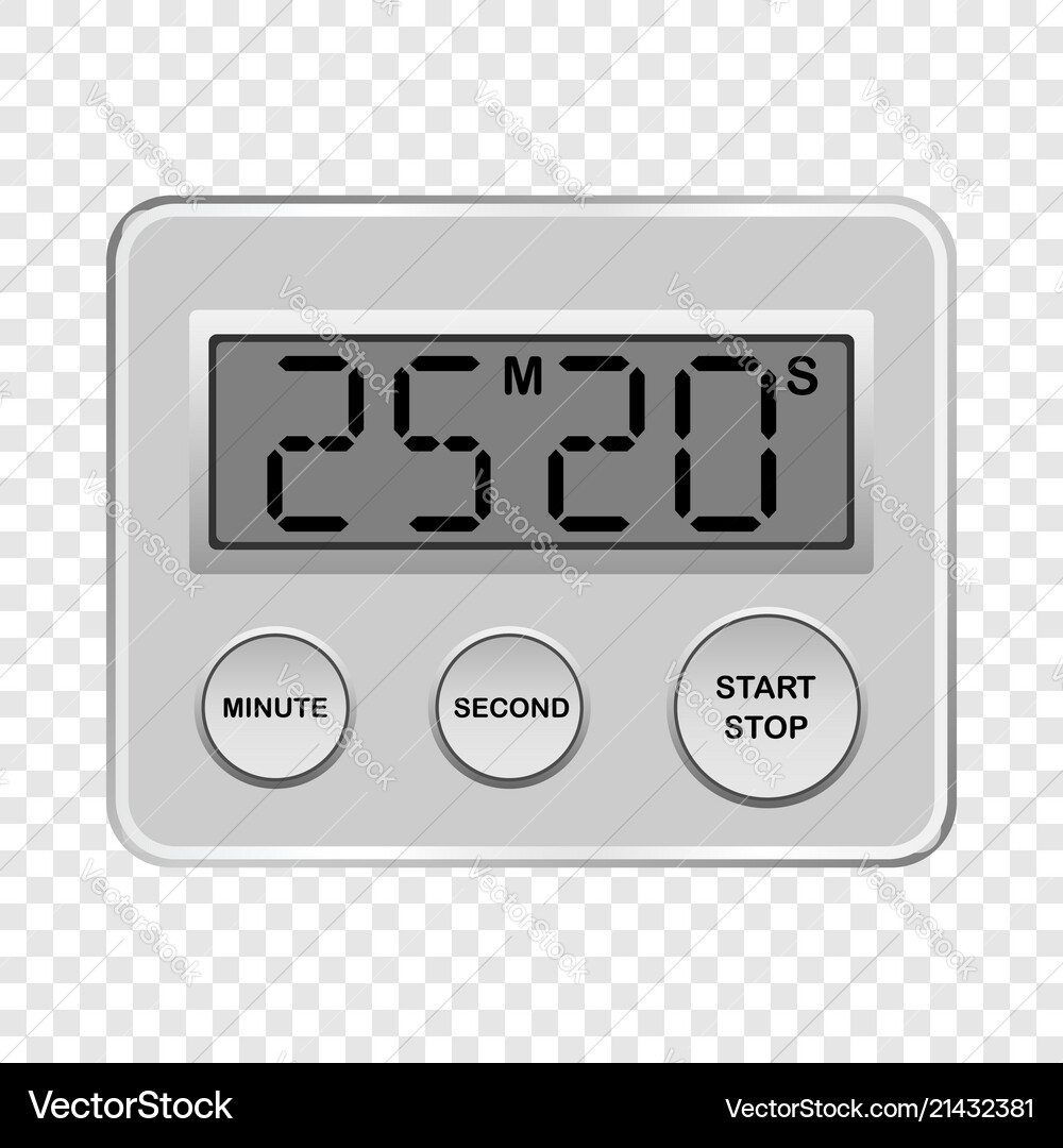 Digital timer mockup realistic style vector image